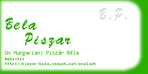 bela piszar business card